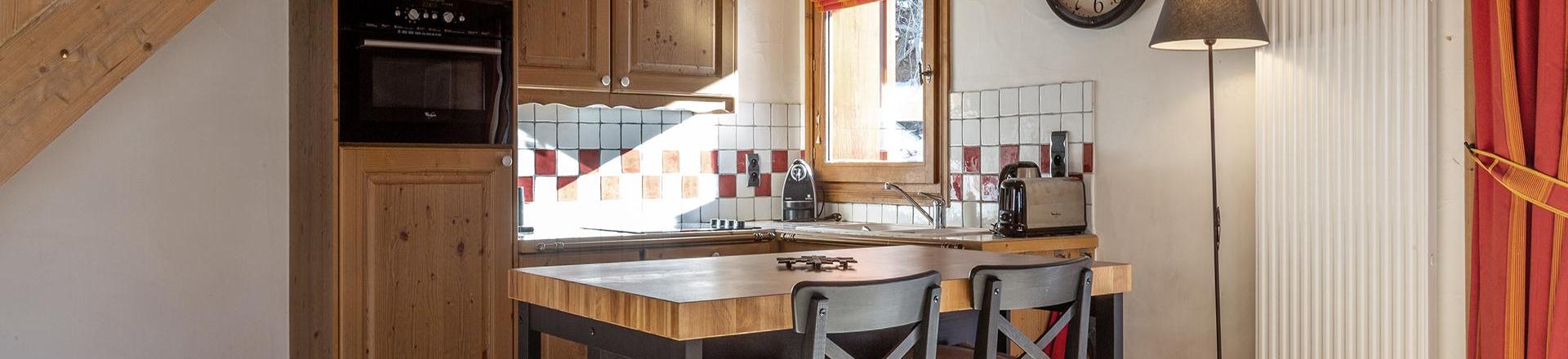 Wynajem na narty Apartament 4 pokojowy z antresolą 10 osób (C16) - Les Chalets du Gypse - Saint Martin de Belleville - Aneks kuchenny