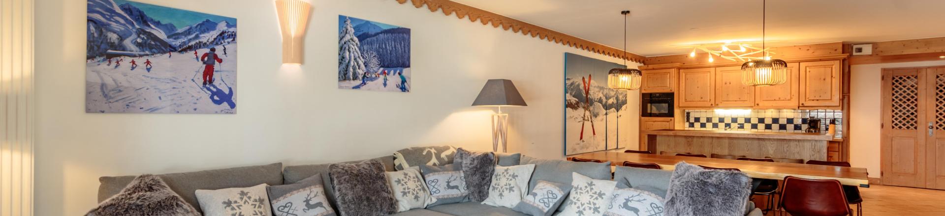 Ski verhuur Appartement 4 kamers 8 personen (B01) - Les Chalets du Gypse - Saint Martin de Belleville - Woonkamer