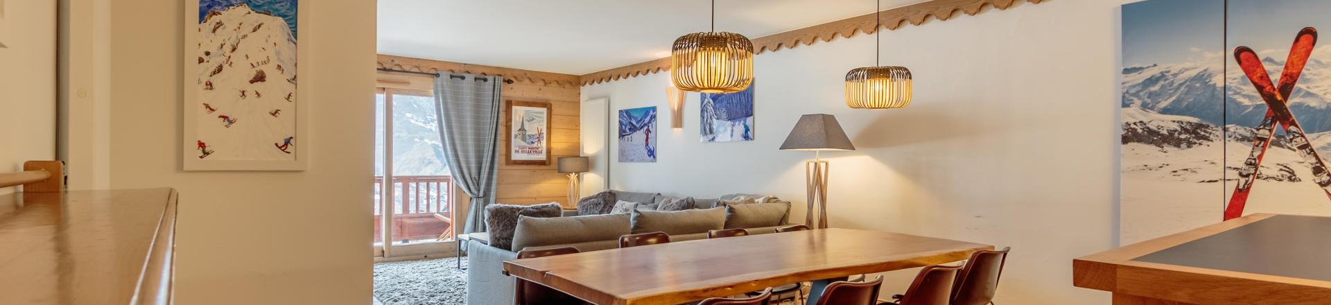 Ski verhuur Appartement 4 kamers 8 personen (B01) - Les Chalets du Gypse - Saint Martin de Belleville - Woonkamer