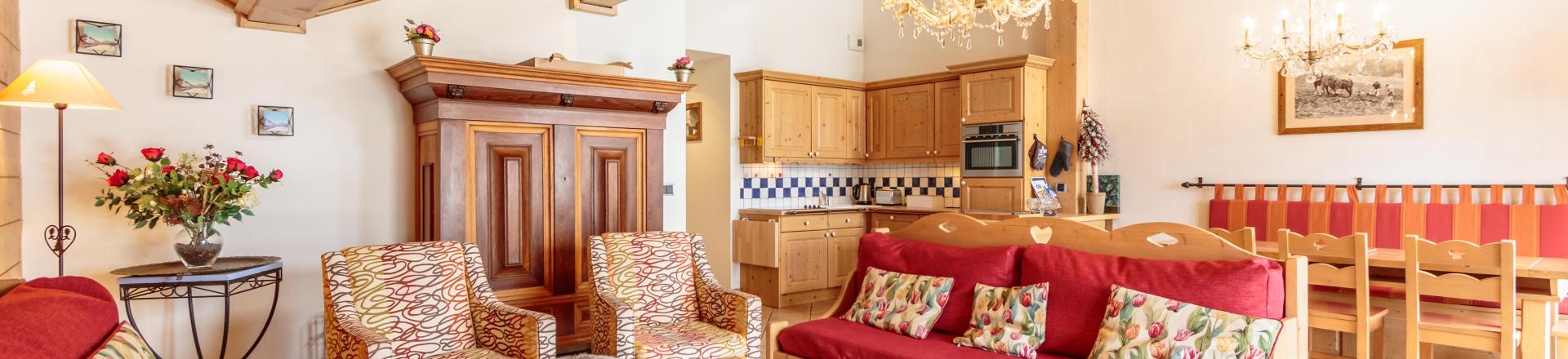 Ski verhuur Appartement 4 kamers 8 personen (B03) - Les Chalets du Gypse - Saint Martin de Belleville - Woonkamer