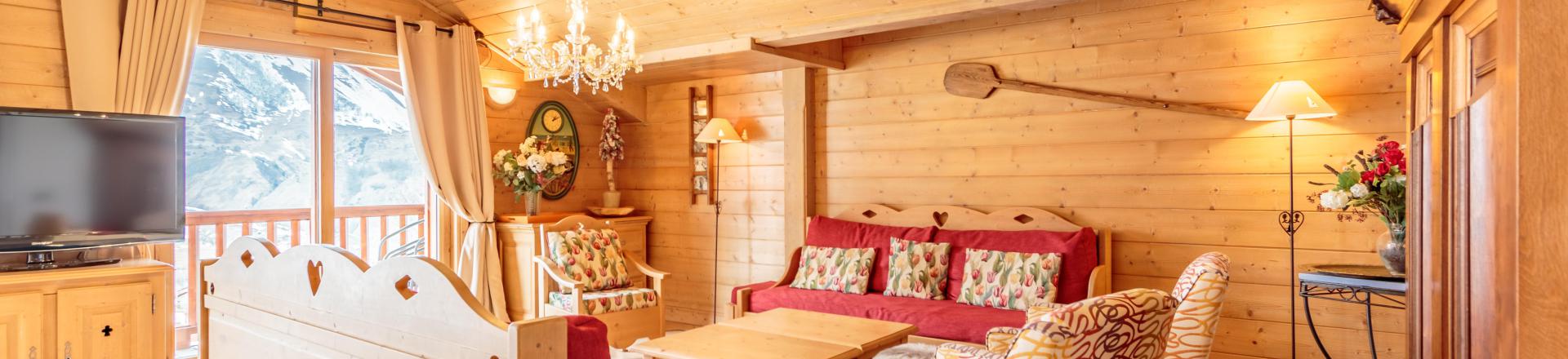 Ski verhuur Appartement 4 kamers 8 personen (B03) - Les Chalets du Gypse - Saint Martin de Belleville - Woonkamer