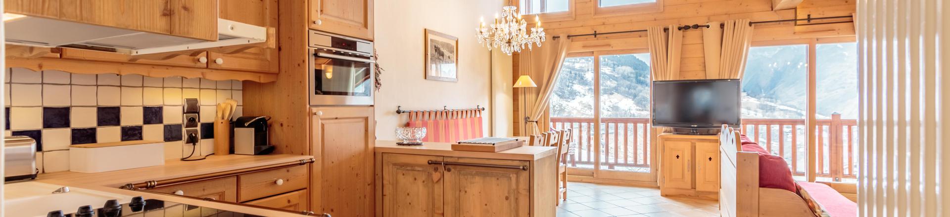 Ski verhuur Appartement 4 kamers 8 personen (B03) - Les Chalets du Gypse - Saint Martin de Belleville - Woonkamer