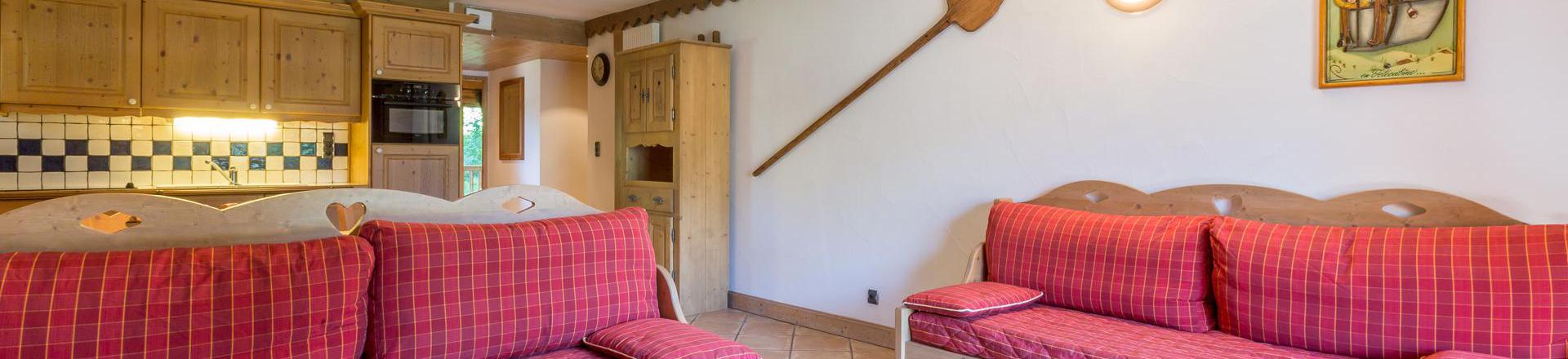 Ski verhuur Appartement 4 kamers 8 personen (C02) - Les Chalets du Gypse - Saint Martin de Belleville - Woonkamer