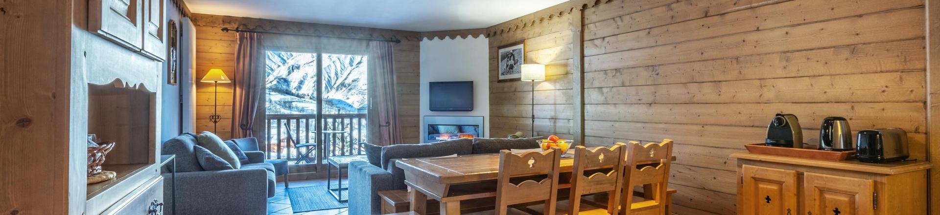 Ski verhuur Appartement 4 kamers 8 personen (C02) - Les Chalets du Gypse - Saint Martin de Belleville - Woonkamer