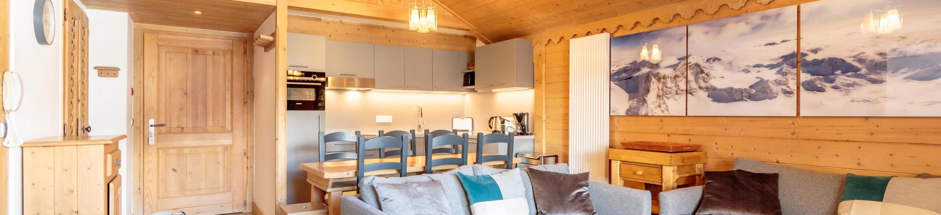 Ski verhuur Appartement 4 kamers 8 personen (C10) - Les Chalets du Gypse - Saint Martin de Belleville - Woonkamer