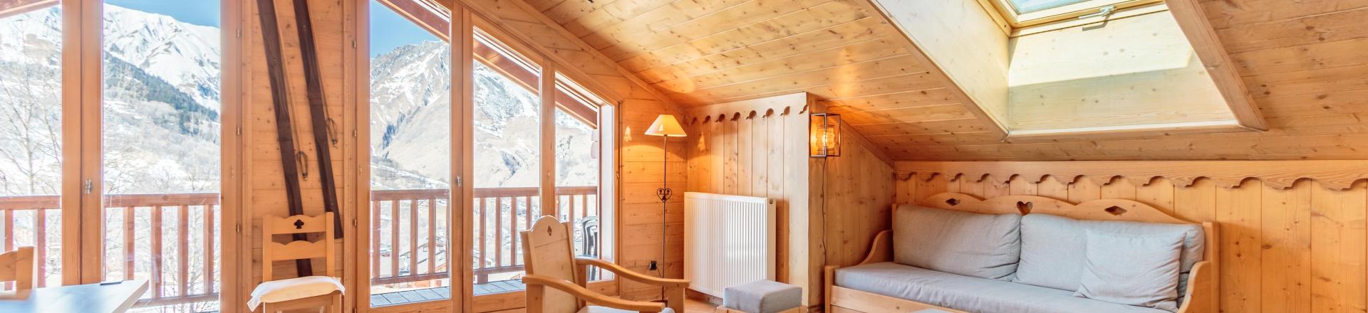 Ski verhuur Appartement 4 kamers 8 personen (C11) - Les Chalets du Gypse - Saint Martin de Belleville - Woonkamer