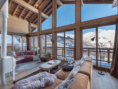 Rent in ski resort 6 room triplex chalet 12 people - Chalet Les 4 Frères - Saint Martin de Belleville - Living room