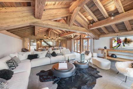 Rent in ski resort 7 room triplex chalet 14 people - LA FERME D'EDOUARD - Saint Martin de Belleville - Living room