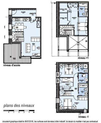 Rent in ski resort 5 room triplex chalet 8 people (Cachette) - Le Hameau de Caseblanche - Saint Martin de Belleville - Plan