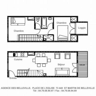 Location au ski Appartement duplex 3 pièces 6 personnes (F3) - Résidence Hors Piste - Saint Martin de Belleville - Plan