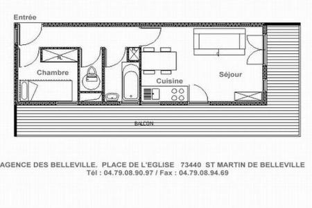 Аренда на лыжном курорте Апартаменты 2 комнат 4 чел. (B1) - Résidence Hors Piste - Saint Martin de Belleville - план