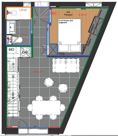 Wynajem na narty Apartament duplex 4 pokojowy 6 osób (05) - Résidence l'Epervière - Saint Martin de Belleville - Plan