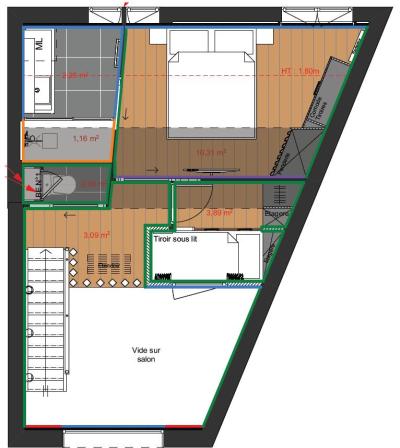 Wynajem na narty Apartament duplex 4 pokojowy 6 osób (05) - Résidence l'Epervière - Saint Martin de Belleville - Plan