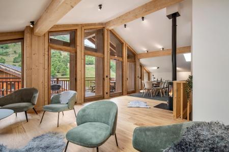 Rent in ski resort 6 room duplex apartment 12 people (B4) - Résidence le Naos - Saint Martin de Belleville - Living room