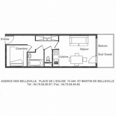 Skiverleih 2-Zimmer-Appartment für 4 Personen (C9) - Résidence les Murgers - Saint Martin de Belleville - Plan