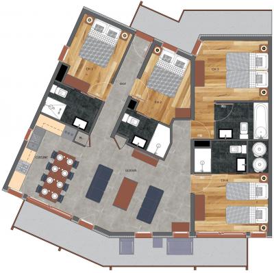 Skiverleih 5-Zimmer-Appartment für 8 Personen (4) - Résidence Trolles Prestige - Saint Martin de Belleville - Plan