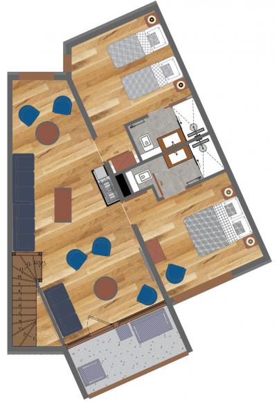 Wynajem na narty Apartament duplex 8 pokojowy 12 osób (5) - Résidence Trolles Prestige - Saint Martin de Belleville - Plan