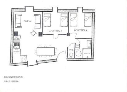 Rent in ski resort 3 room apartment 4 people (PETITCHA) - Résidence Villarenger - Saint Martin de Belleville - Plan