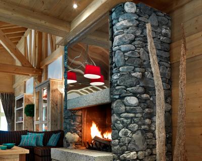 Rent in ski resort Résidence la Reine des Prés - Samoëns - Fireplace