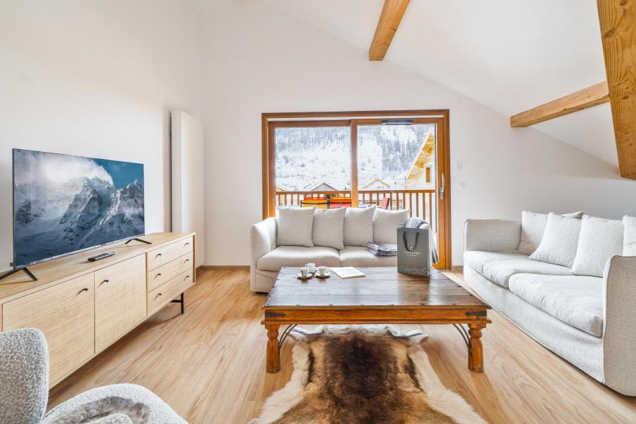 Rent in ski resort 4 room apartment 6 people (Gariguette) - Résidence Caeli - Serre Chevalier - Living room