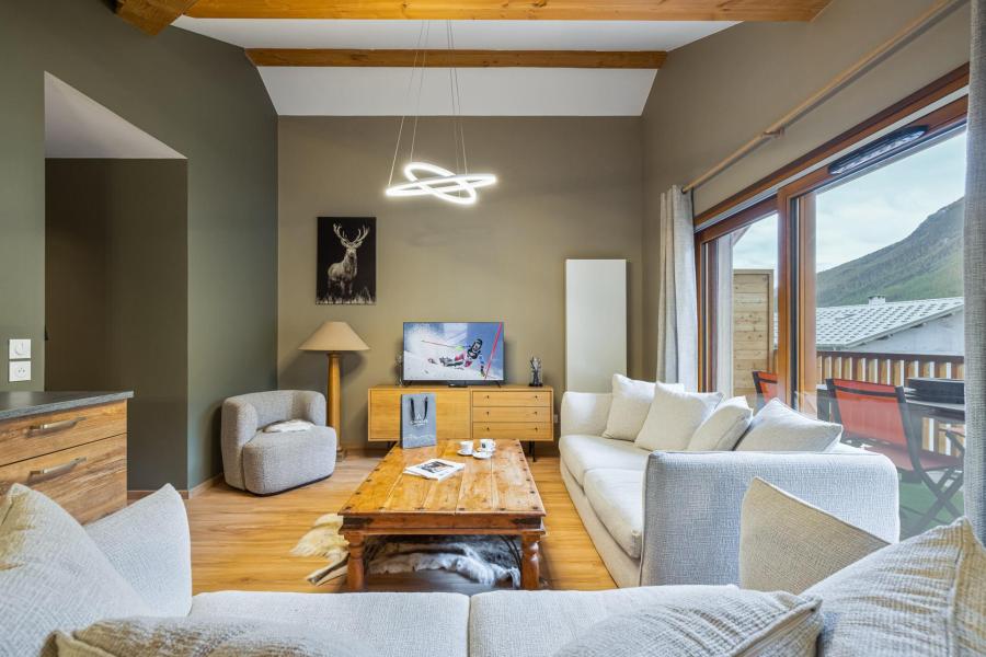 Ski verhuur Appartement 4 kamers 6 personen (Gariguette) - Résidence Caeli - Serre Chevalier - Woonkamer