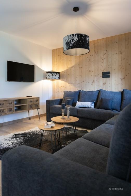 Rent in ski resort 4 room apartment cabin 14 people (le Refuge) - Résidence Terresens Cristal Lodge - Serre Chevalier - Living room