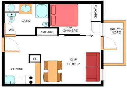 Location au ski Appartement 2 pièces 4 personnes (9) - Résidence le Petit Mont Cenis - Termignon-la-Vanoise - Plan