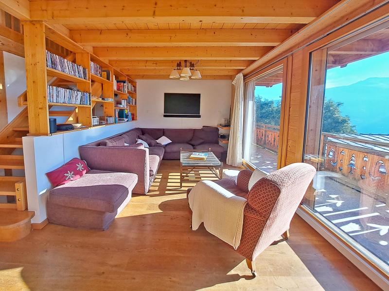 Ski verhuur Chalet 6 kamers 8 personen - Chalet Mountain Star - Thyon - Woonkamer