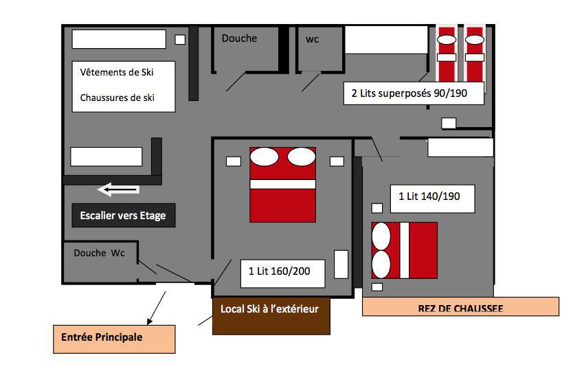 Skiverleih 6 Zimmer Chalet für 12 Personen (CH) - Chalet Lo Soli - Tignes - Plan