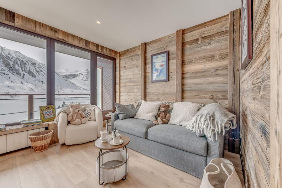 Rent in ski resort 2 room apartment sleeping corner 6 people (12P) - La Résidence les Cimes - Tignes - Living room