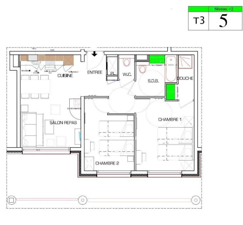 Ski verhuur Appartement 3 kamers 6 personen (5) - Résidence Almes 1 - Tignes - Kaart