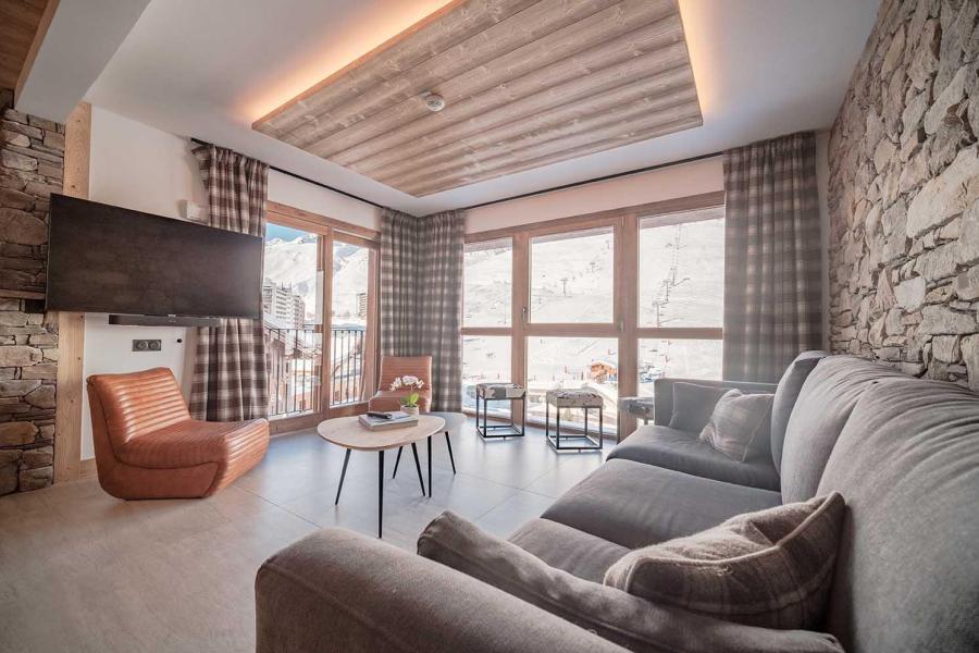 Rent in ski resort 4 room apartment sleeping corner 8 people (87m²) - Résidence Hôtelière Denali - Tignes - Living room