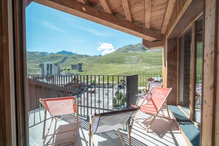 Alquiler al esquí Apartamento 3 piezas mezzanine para 8 personas (80) - Résidence Hôtelière Denali - Tignes - Balcón