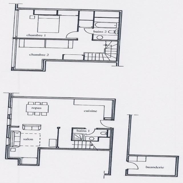 Location au ski Appartement duplex 2 pièces mezzanine 6 personnes (1) - Résidence Les Suites du Val Claret - Tignes - Plan