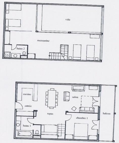 Alquiler al esquí Apartamento 3 piezas duplex - mezzanine 9 personas (5) - Résidence Les Suites du Val Claret - Tignes - Plano