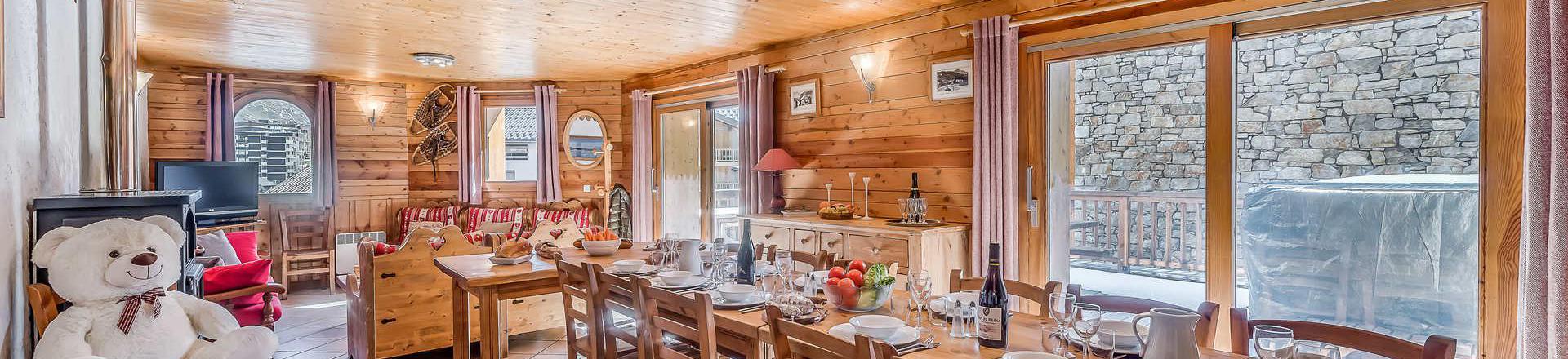 Skiverleih 7 Zimmer Maisonettewohnung für 14 Personen (1CH) - Chalet Gypaete - Tignes - Wohnzimmer