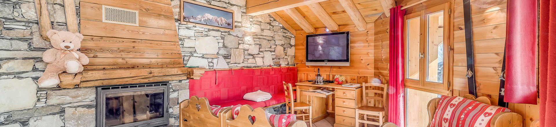 Ski verhuur Appartement 6 kamers 10 personen (2CH) - Chalet Gypaete - Tignes - Woonkamer