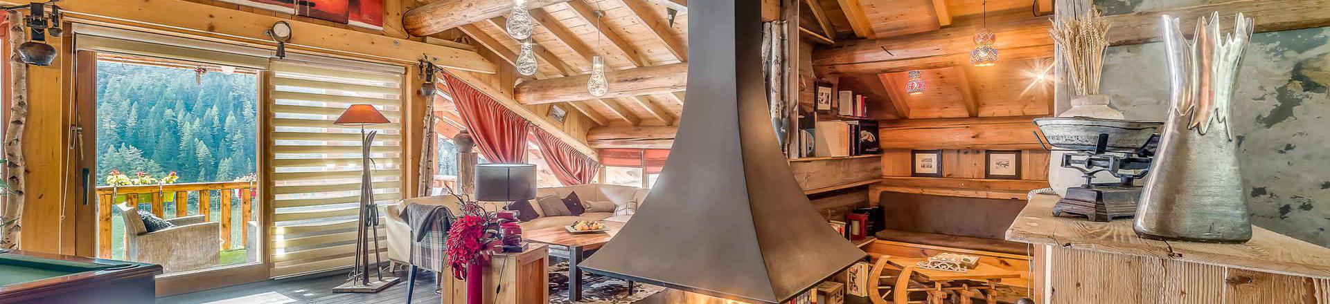 Rent in ski resort 9 room triplex chalet 16 people (CH) - Chalet Iseran - Tignes - Living room