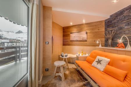 Skiverleih 2-Zimmer-Holzhütte für 4 Personen (B15P) - Résidence 2100 B - Tignes - Wohnzimmer