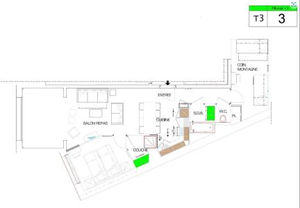 Wynajem na narty Apartament 3 pokojowy 8 osób (3) - Résidence Almes 1 - Tignes - Plan