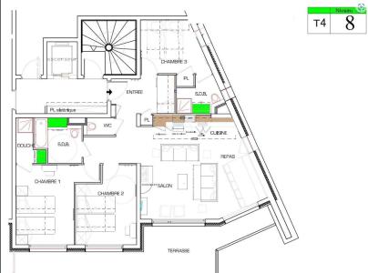 Wynajem na narty Apartament 4 pokojowy z alkową 10 osób (8) - Résidence Almes 1 - Tignes - Plan