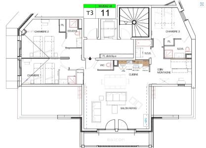 Alquiler al esquí Apartamento 5 piezas mezzanine para 12 personas (11) - Résidence Almes 1 - Tignes - Plano