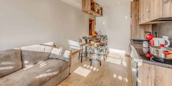 Ski verhuur Appartement 2 kamers 4 personen (5P) - Résidence Hameau de Tovière - Tignes - Woonkamer