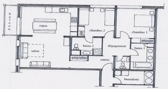 Аренда на лыжном курорте Апартаменты 3 комнат 6 чел. (2) - Résidence Les Suites du Val Claret - Tignes - план