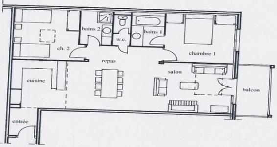 Wynajem na narty Apartament duplex 3 pokojowy z antresolą 8 osób (4) - Résidence Les Suites du Val Claret - Tignes - Plan