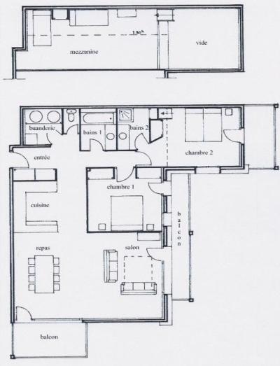 Location au ski Appartement duplex 3 pièces mezzanine 9 personnes (6) - Résidence Les Suites du Val Claret - Tignes - Plan