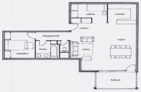 Alquiler al esquí Apartamento cabina 2 piezas para 6 personas (7) - Résidence Les Suites du Val Claret - Tignes - Plano