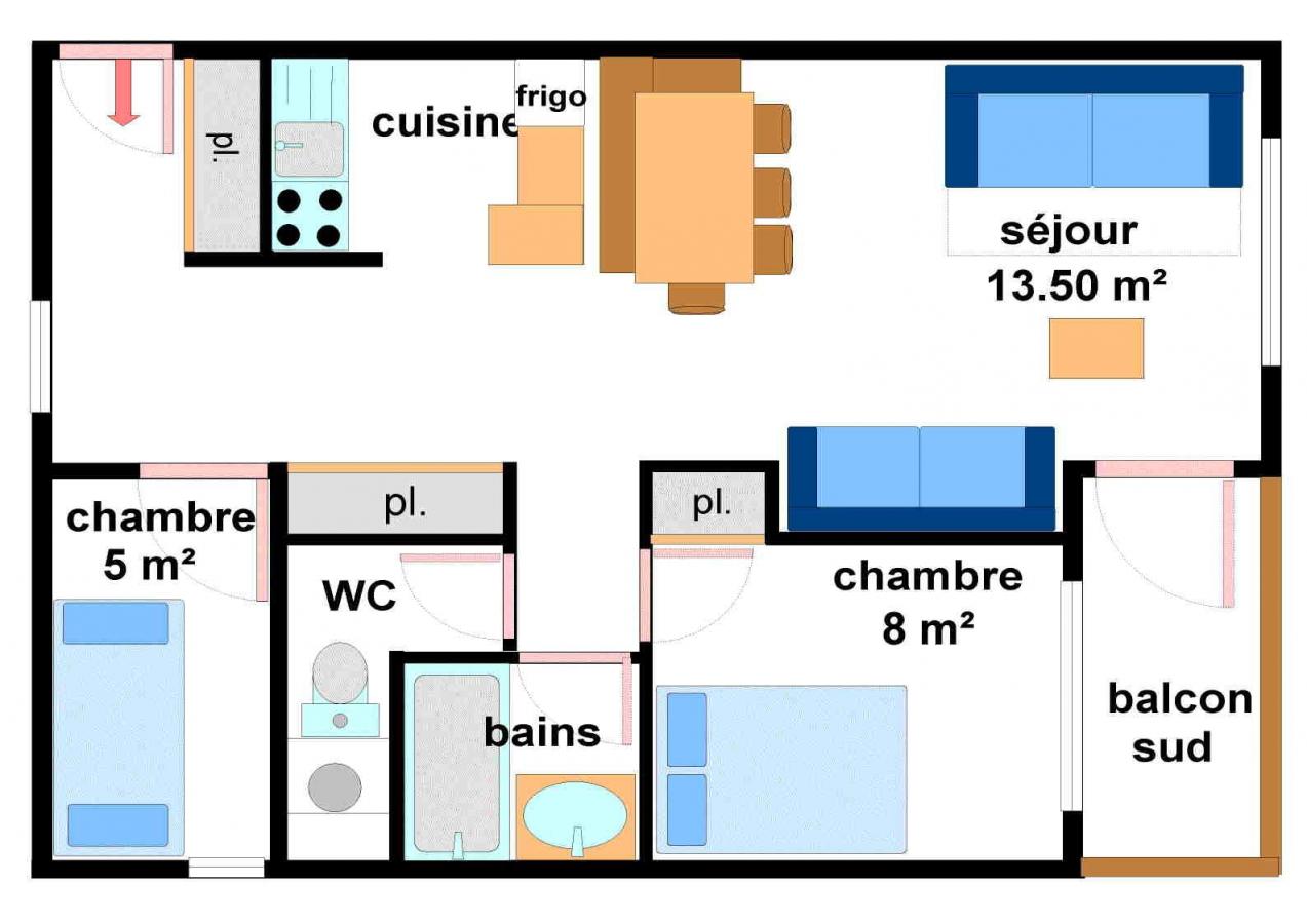 Appartement 3 pièces 7 personnes (AR11)
