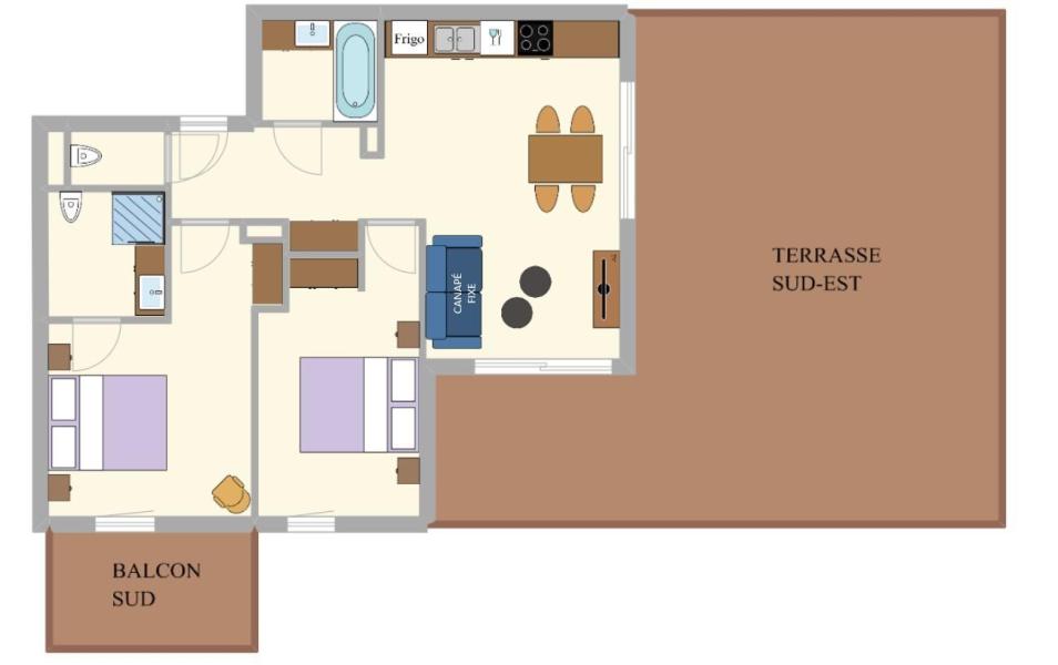 Rent in ski resort 3 room apartment 4 people (9) - Résidence Akina - Val Cenis - Plan
