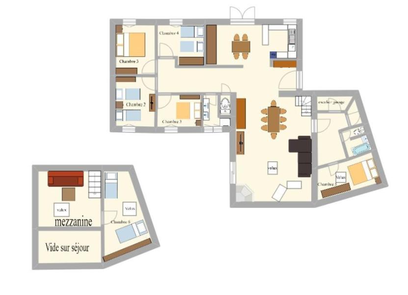 Wynajem na narty Apartament 7 pokojowy 14 osób (01) - Résidence Albrieux - Val Cenis - Plan
